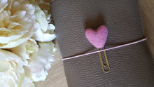 Load image into Gallery viewer, needle felt pink heart planner clip