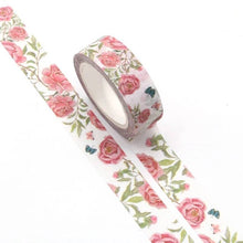 Load image into Gallery viewer, rose garden glitter washi tape