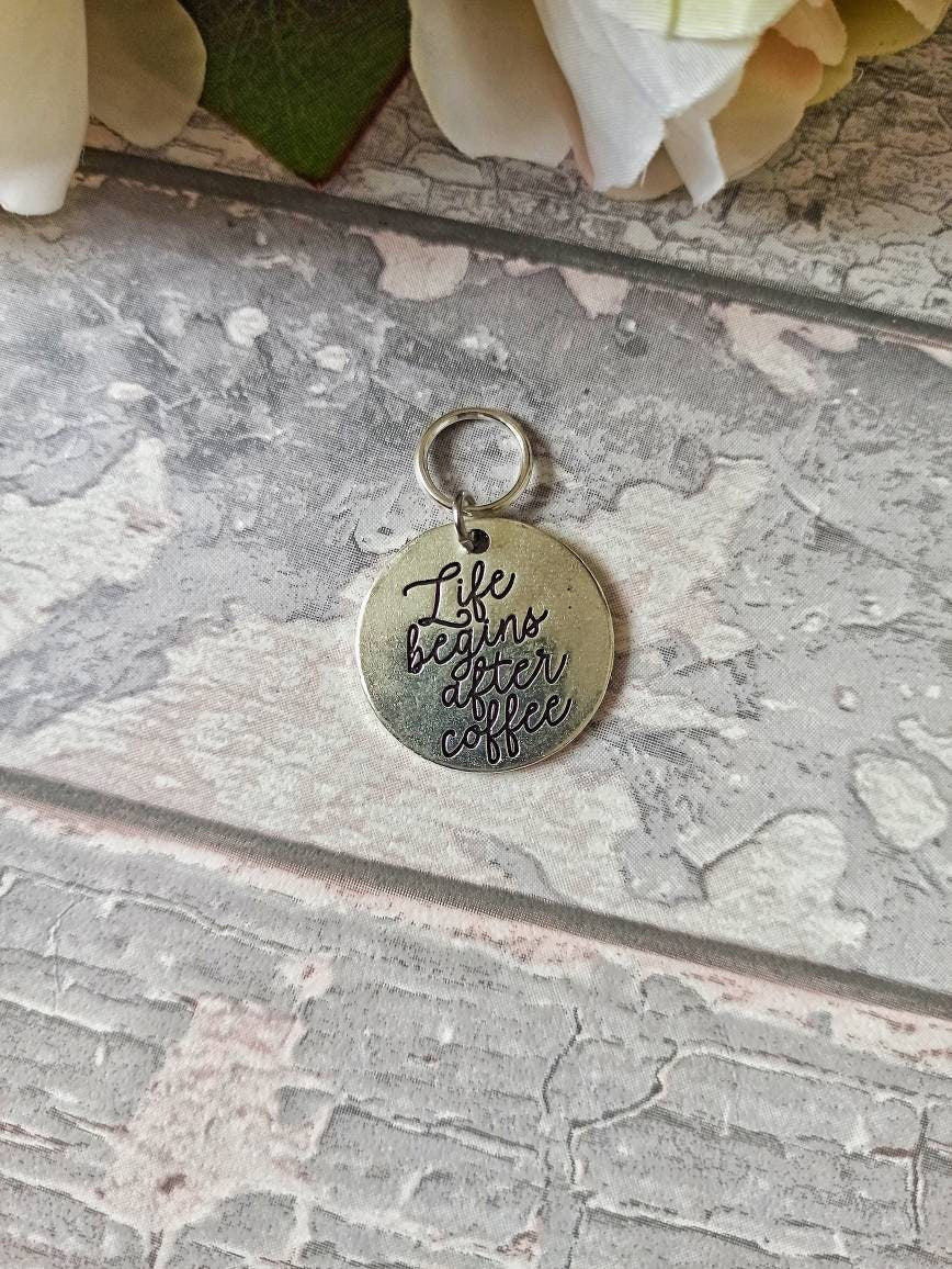 life begins after coffee stitch marker