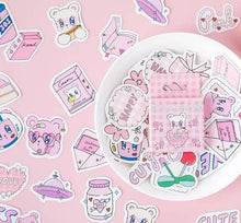 Load image into Gallery viewer, pink kawaii bear sticker flakes, cute lifestyle sticker flakes