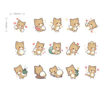 Load image into Gallery viewer, kawaii dog journal sticker flakes, cute shiba inu decorative sticker flakes