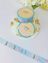 Load image into Gallery viewer, gold foil crystal washi tape, pink &amp; blue crystal decorative tape