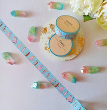 Load image into Gallery viewer, gold foil crystal washi tape, pink &amp; blue crystal decorative tape