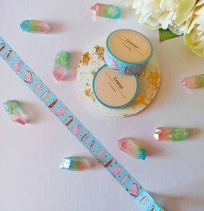 gold foil crystal washi tape, pink & blue crystal decorative tape