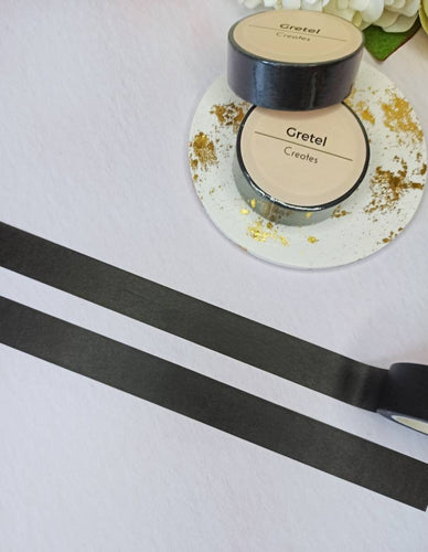 black solid colour washi tape