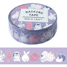 Load image into Gallery viewer, cute purple rabbit washi, kawaii pink &amp; purple decorative tape
