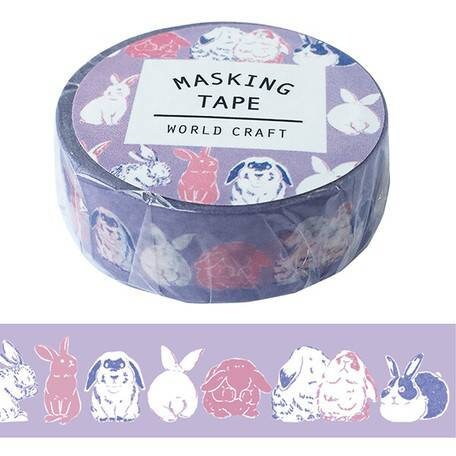 cute purple rabbit washi, kawaii pink & purple decorative tape