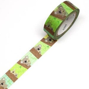 kawaii koala washi tape, cute green koala decorative tape