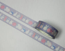 Load image into Gallery viewer, cute purple rabbit washi, kawaii pink &amp; purple decorative tape