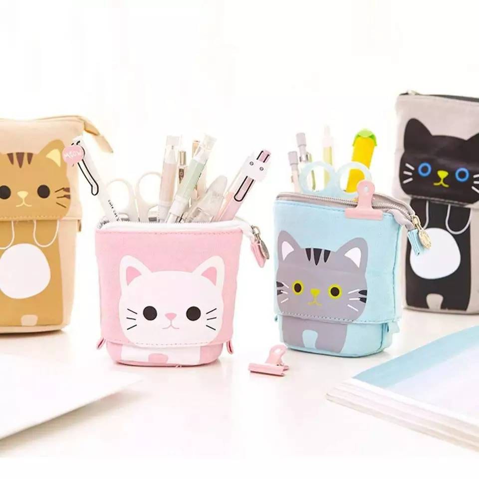 kawaii cat pop up pencil case