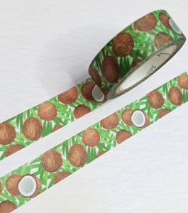 coconut washi tape, green fruit decorative tape