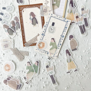 Q-lia Transparent Femme Closet Fashion Girl Sticker Flakes  - Nostalgic